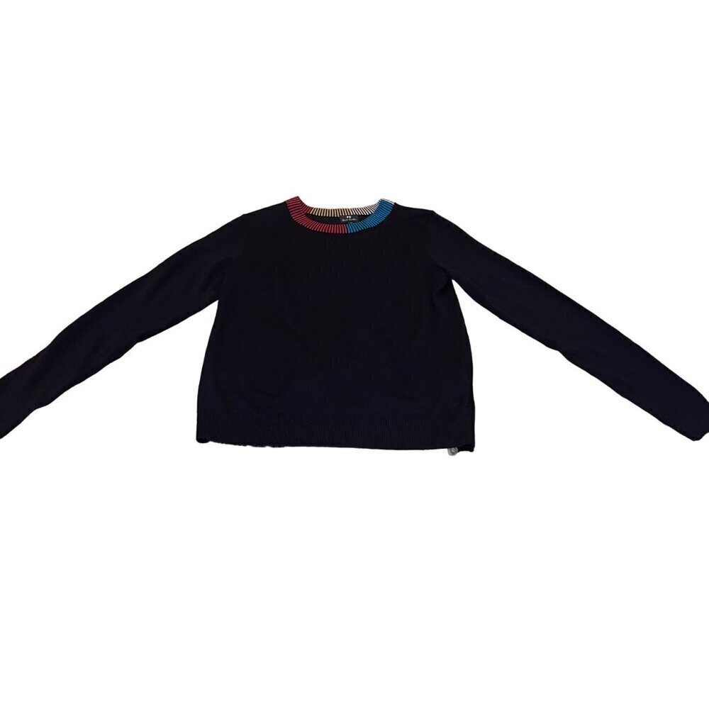 Paul Smith Womens Sweater Size XS Black Crew Neck Long Sleeve Knit Wool